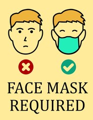 Face mask mandatory - vector sign