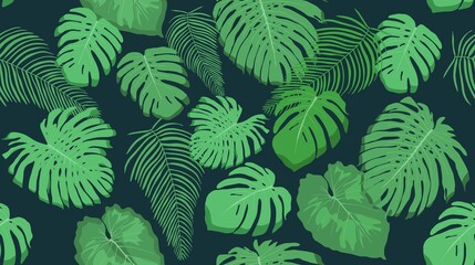 Fototapeta na wymiar Jungle plants fashion design pattern