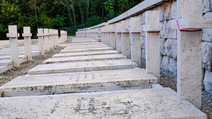 Fototapeta premium View of the Polish Cemetery in Cassino, Latium, Italy