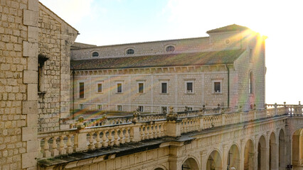 View of Montecassino Abbey, Cassino, Latium, Italy