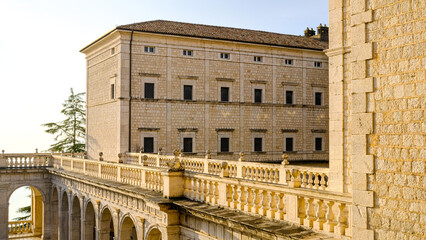 View of Montecassino Abbey, Cassino, Latium, Italy - obrazy, fototapety, plakaty