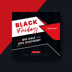 Black Friday post banner, Black Friday social media,  back Friday offer, discount Banner. Black Friday flyer design vector