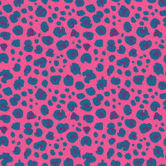 Naklejka na ściany i meble Full seamless pink leopard animal skin pattern. Design for textile fabric print. Suitable for fashion use.