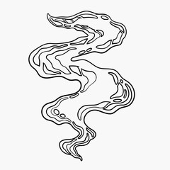 Comic clouds, cartoon vector clouds in line style isolated on light background.