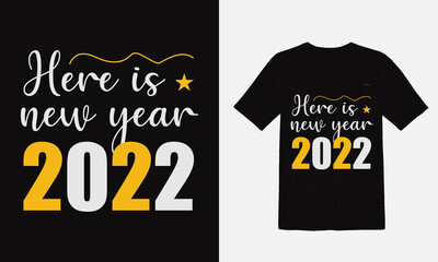 Happy new year Christmas Typography t shirt design  