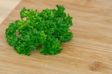 parsley on a wooden board