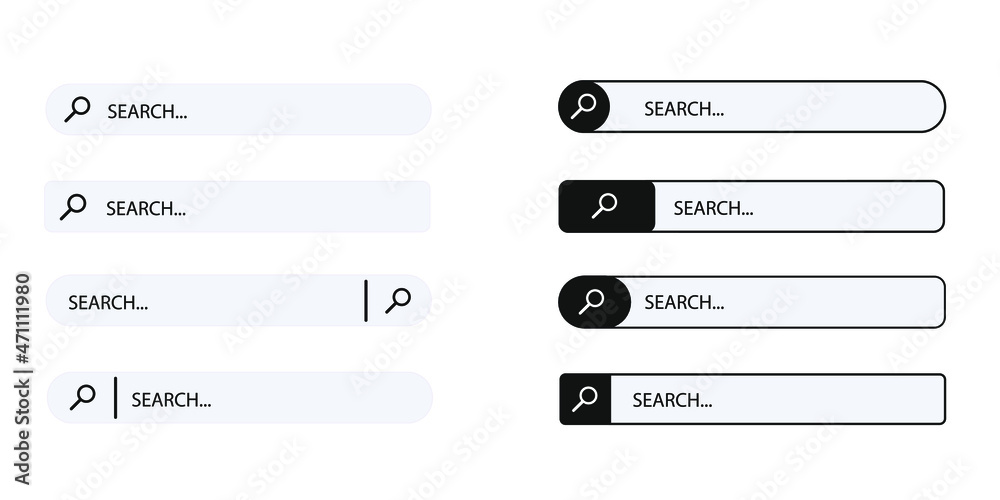 Poster web search bars set. search bar, search boxes collection.vector set computer illustration searched n