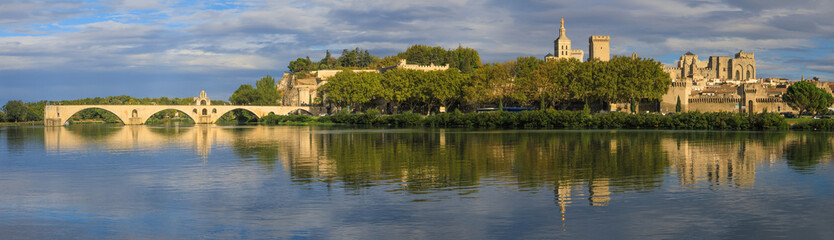Fototapeta na wymiar Avignon, le pont et le palais des papes, Vaucluse, France