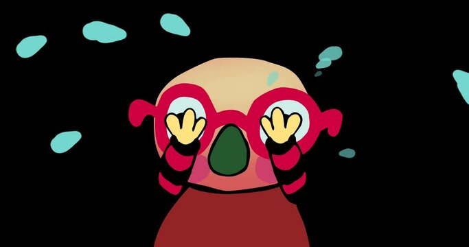 Animated character crying. Cartoon character emote.