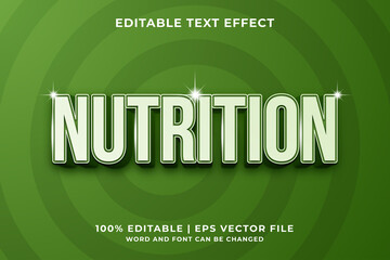 Editable text effect - Nutrition 3d template style premium vector