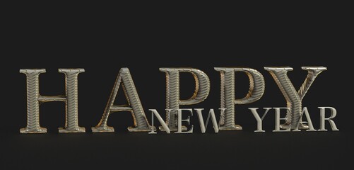 happy new year in 3d digital