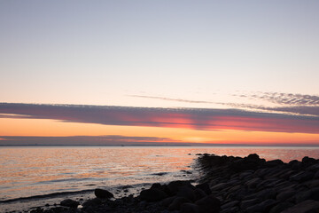 dusk clouds seascape