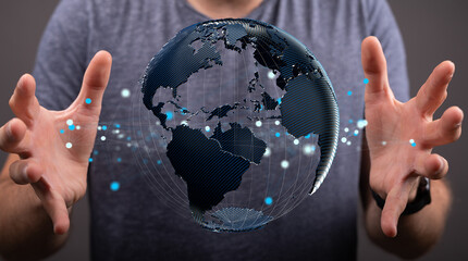global network and data exchanges over the world