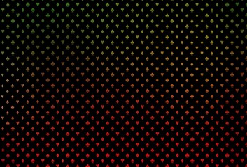 Dark green, red vector pattern with symbol of cards.