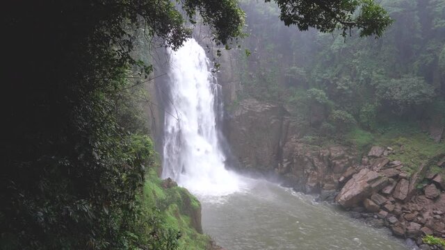 "Haew Narok Waterfall" is in the middle of Khao Yai forest. Above is the walkway of wild elephants each year. Elephants must pass through and fall to their death almost every year, Thailand