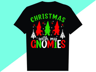 Gnome Christmas  Typography T Shirt design