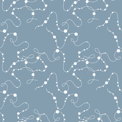 Seamless abstract vector pattern of balls, garland