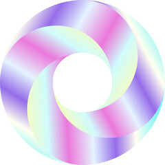 Holographic rainbow spiral vortex flower vector icon