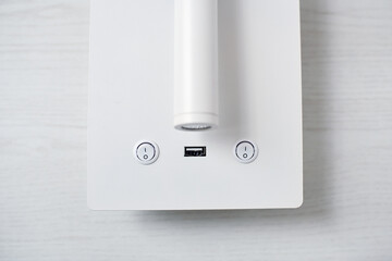 White lamp with USB electric charger