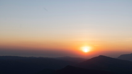 Fototapeta na wymiar mountain at sunset nature background