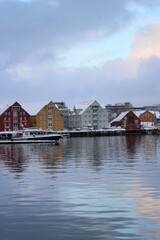 Colourful houses in Tromsø harbour