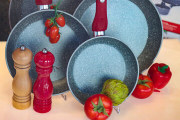 pans for sale displayed