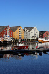Colourful houses in Tromsø harbour