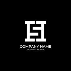 Initial letters SH or HS logo vector
