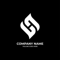 Initial letters SH or HS logo vector