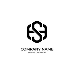Obraz premium Initial letters SH or HS logo vector