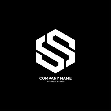 SS letter logo with simple and elegant hexagon shape Logo Vector Template
