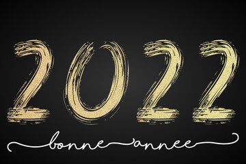2022 - Bonne année - happy new year - obrazy, fototapety, plakaty