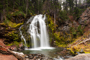 Obraz premium Middle Tumalo falls long exposure