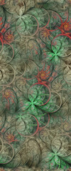 geometrical style, fractal style seamless digital print design