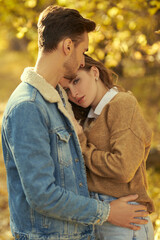 Fototapeta premium loving couple in the park