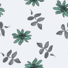 watercolor illustration seamless pattern,botanical print abstract flowers,for wallpaper ,packaging or fabric