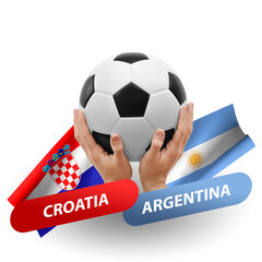 Soccer football competition match, national teams croatia vs argentina
