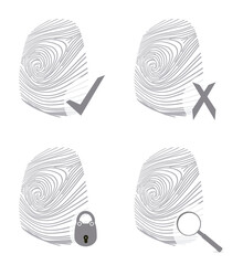 Various fingerprint icons. vector illustration