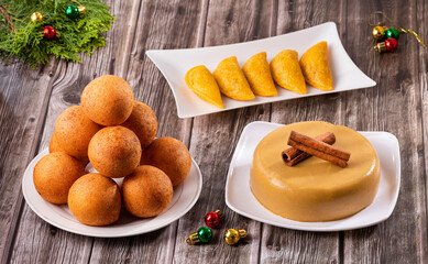 Traditional Colombian Christmas Food - Buñuelos, Empanadas and Natilla