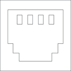 electronics and devices icons rj45 socket and electronics