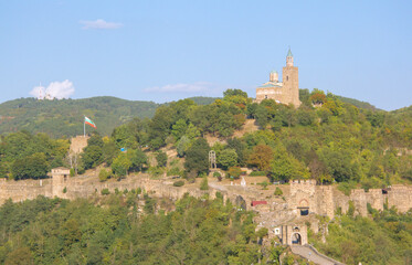 Fototapeta na wymiar Panoramic view of Tsarevets fortress in Veliko Tarnovo, Bulgaria