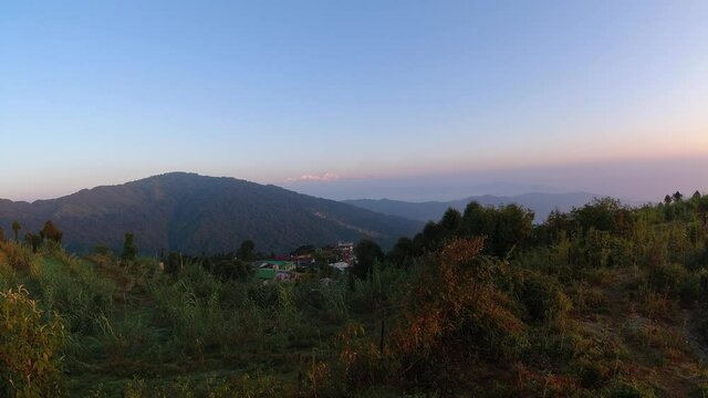 time lapse of mount kanchenjunga from upper chatakpur of Darjeeling of West Bengal