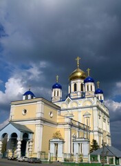 Ancient historical building of orthodox church cathedral in Russia, Ukraine, Belorus, Slavic people faith and beleifs in Christianity Elets