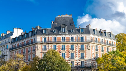 Paris, beautiful buildings, boulevard Voltaire in the 11e district
