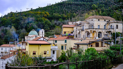 Fototapeta na wymiar view of borgo Alessi, Cava de'Tirreni, Salerno, Italy