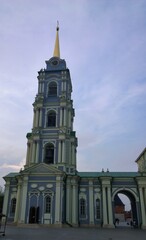 Ancient historical building of orthodox church cathedral in Russia, Ukraine, Belorus, Slavic people faith and beleifs in Christianity Tula