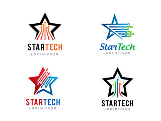 Obraz premium star technology logo symbol or icon template