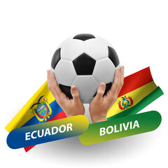Soccer football competition match, national teams ecuador vs bolivia - obrazy, fototapety, plakaty