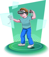Person inside the virtual metaverse

