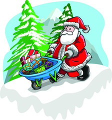 Christmas parties with gifts and Santa